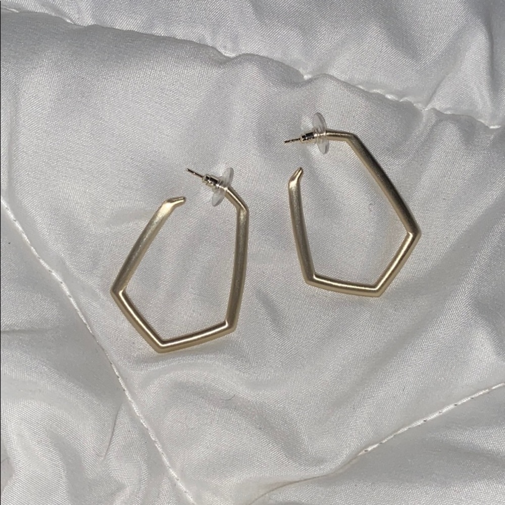 SOLD KENDRA SCOTT gold geometric shape earrings